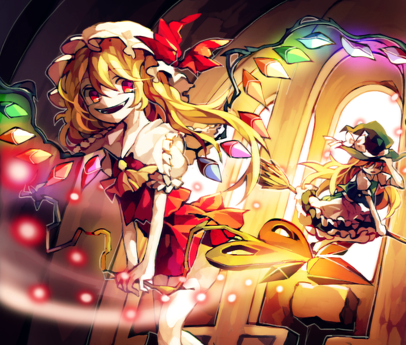 kirisame marisa and flandre scarlet (touhou) drawn by mimureem