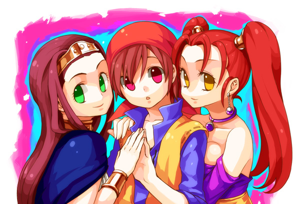 jessica albert, hero, and medea (dragon quest and 1 more) drawn by zakki