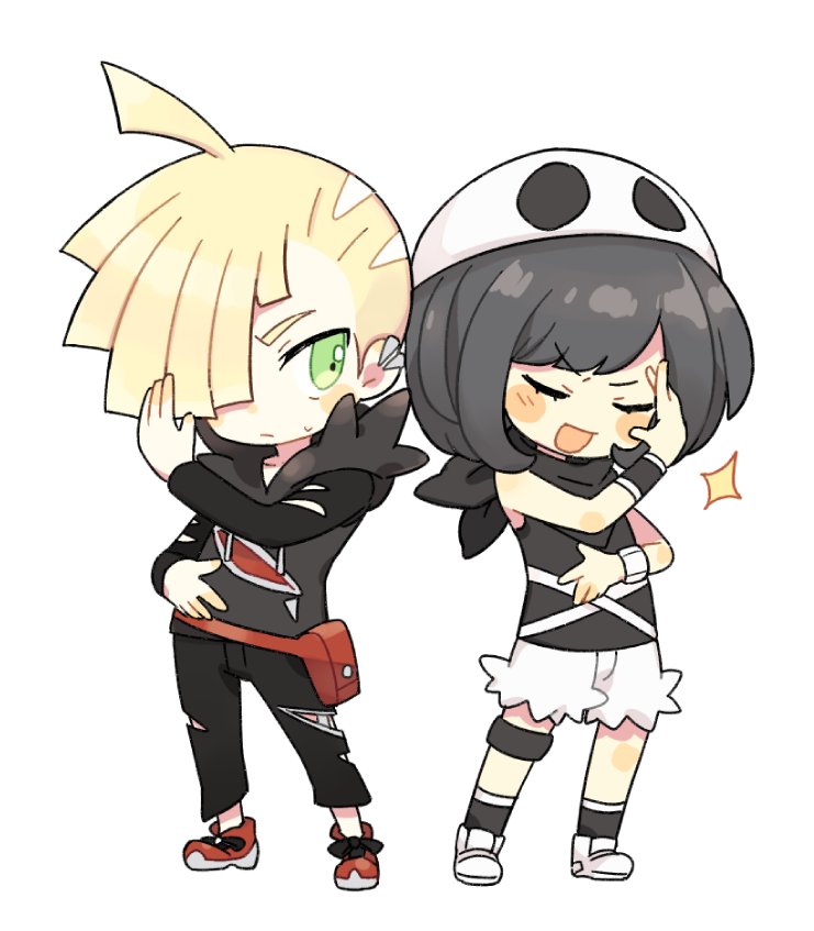 selene and gladion (pokemon and 1 more) drawn by pukiko