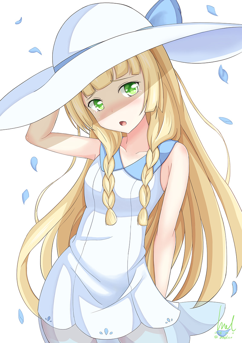 lillie (pokemon and 1 more) drawn by unel