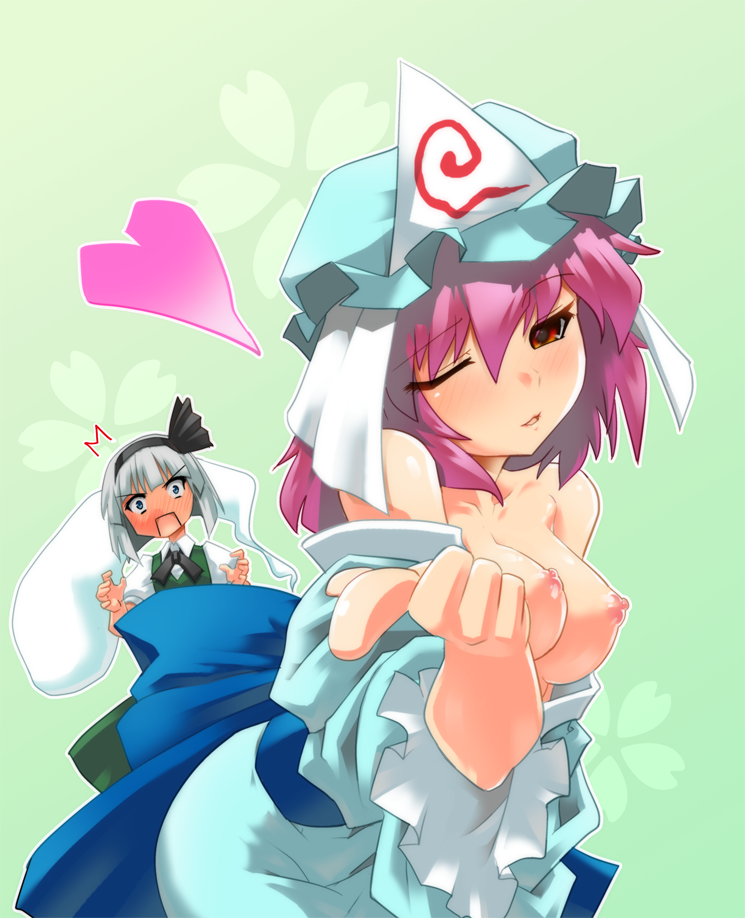 konpaku youmu and saigyouji yuyuko (touhou) drawn by isada_(daisa)