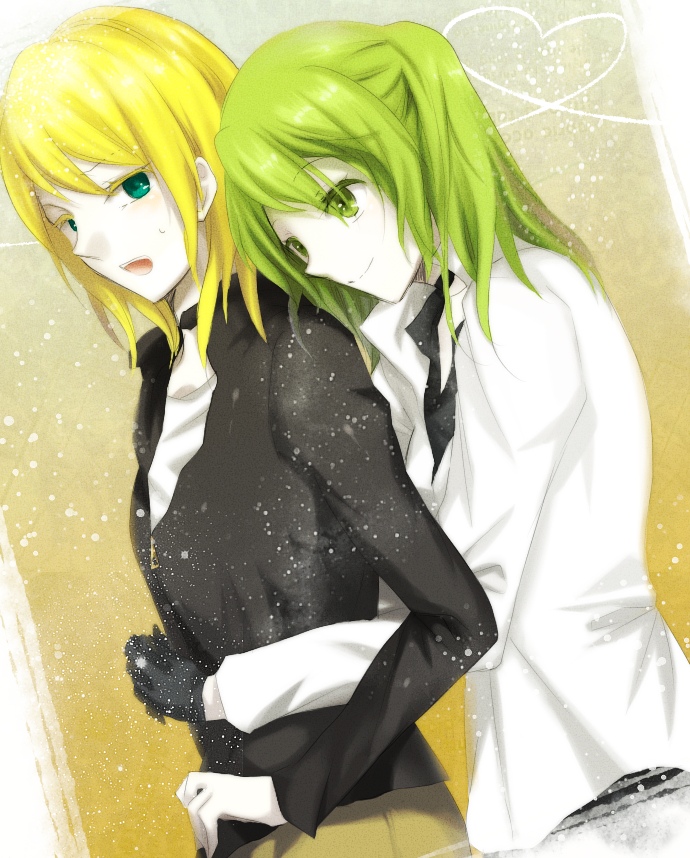 hatsune miku and kagamine rin (vocaloid and 1 more) drawn by okra_boom