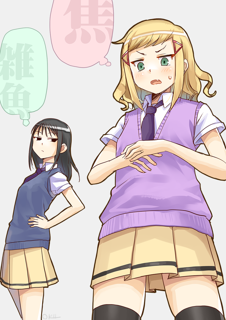 minami koharu and mima sachi (watashi ga motenai no wa dou kangaetemo omaera ga warui!) drawn by okiru