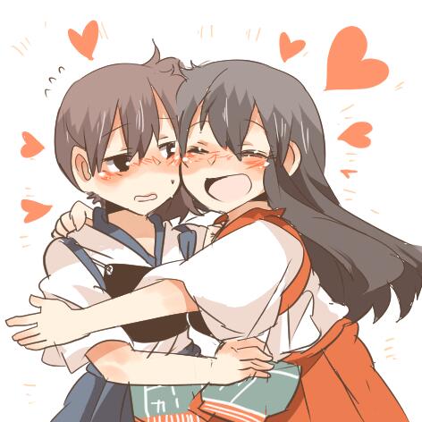 kaga and akagi (kantai collection) drawn by rebecca_(keinelove)