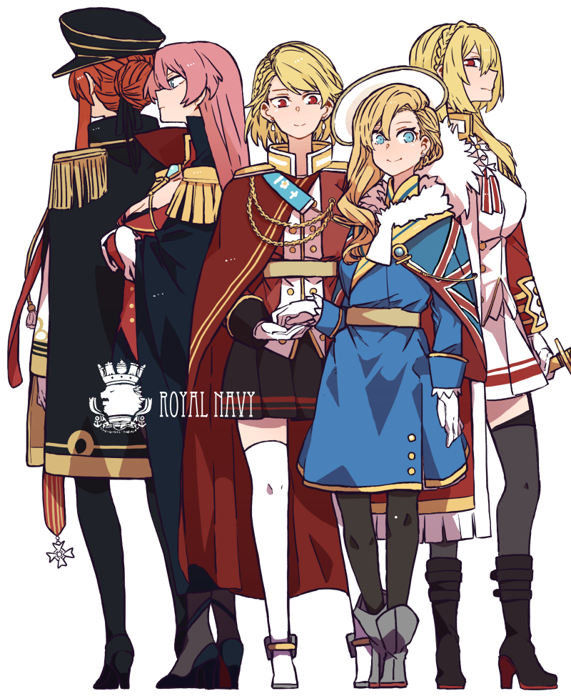 hood, prince of wales, monarch, duke of york, and king george v (azur lane) drawn by asuka_(junerabitts)