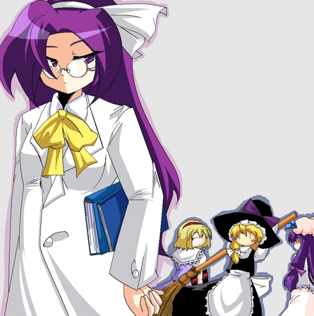 kirisame marisa, alice margatroid, patchouli knowledge, and asakura rikako (touhou) drawn by tokikuu
