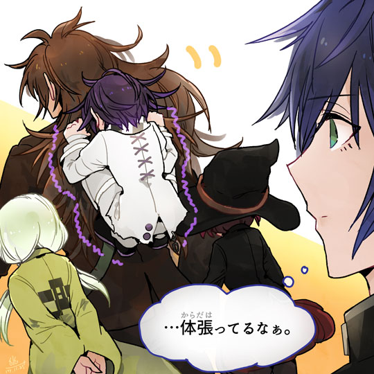 oma kokichi, saihara shuichi, yumeno himiko, yonaga angie, and gokuhara gonta (danganronpa and 1 more) drawn by u_u_ki_u_u
