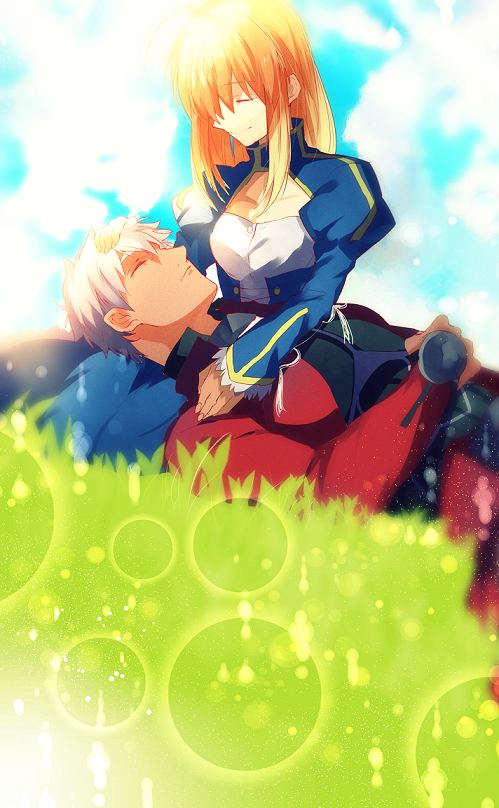 artoria pendragon, saber, and archer (fate and 1 more) drawn by creat_(kuribeni)