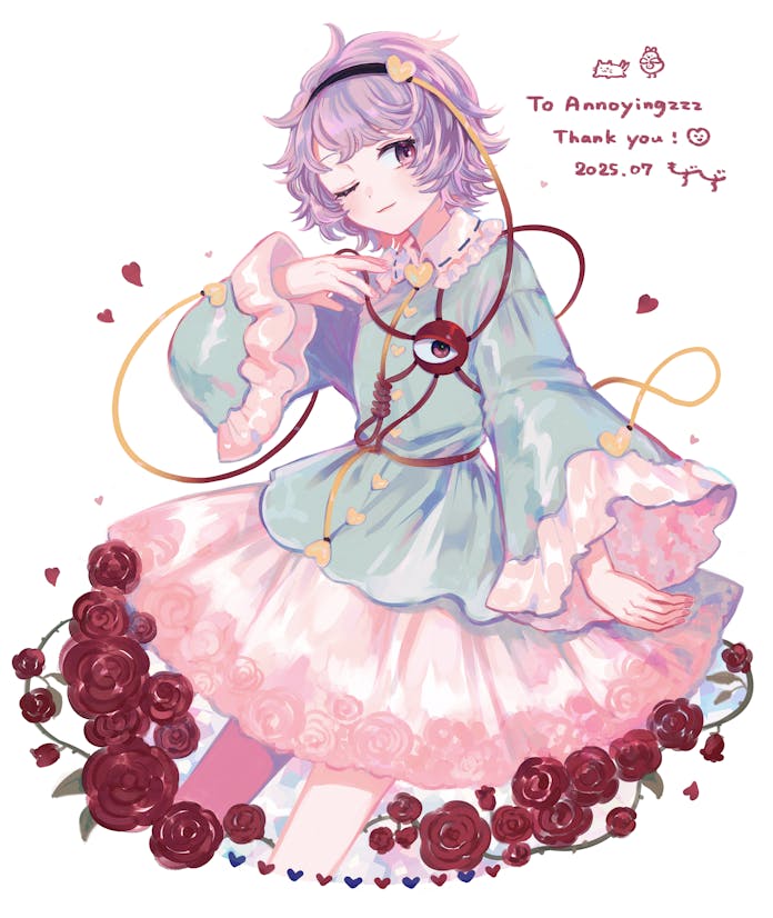 komeiji satori (touhou) drawn by mozukuzu_(manukedori)