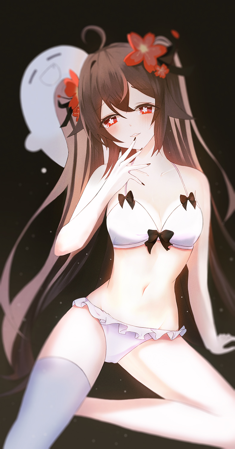 hu tao and boo tao (genshin impact) drawn by ondo_(pixiv33569221)