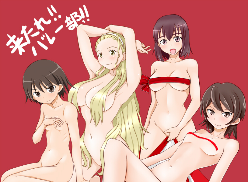 kondou taeko, isobe noriko, sasaki akebi, and kawanishi shinobu (girls und panzer) drawn by tanaka_rikimaru