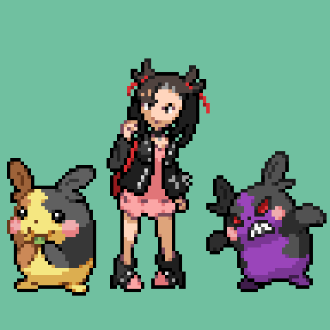 marnie and morpeko (pokemon and 1 more) drawn by jon_(zyagapi)