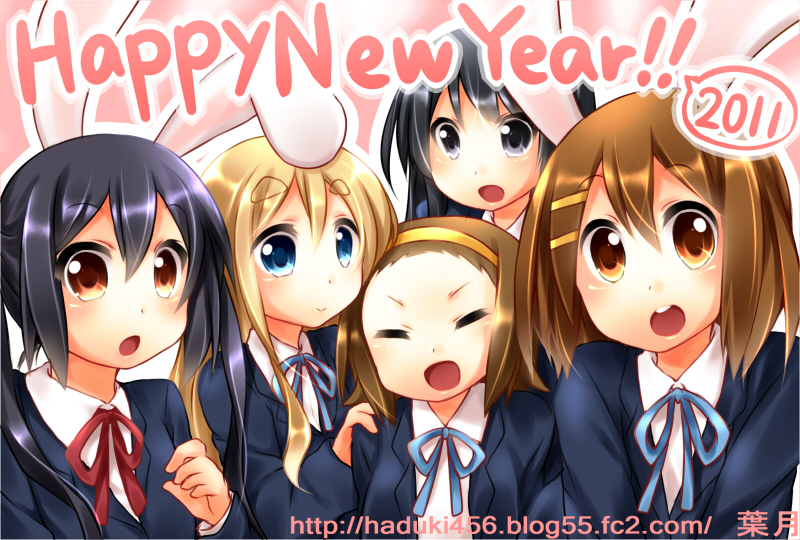 akiyama mio, nakano azusa, hirasawa yui, tainaka ritsu, and kotobuki tsumugi (k-on!) drawn by hazuki_(sutasuta)