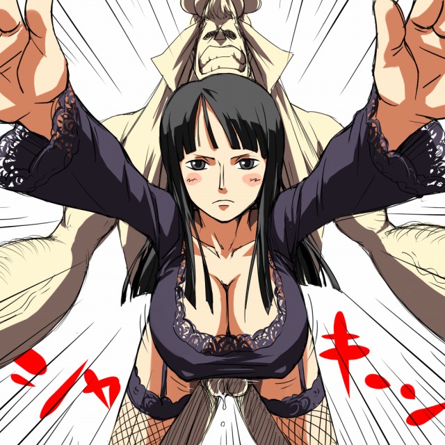 nico robin and franky (one piece) drawn by mosha