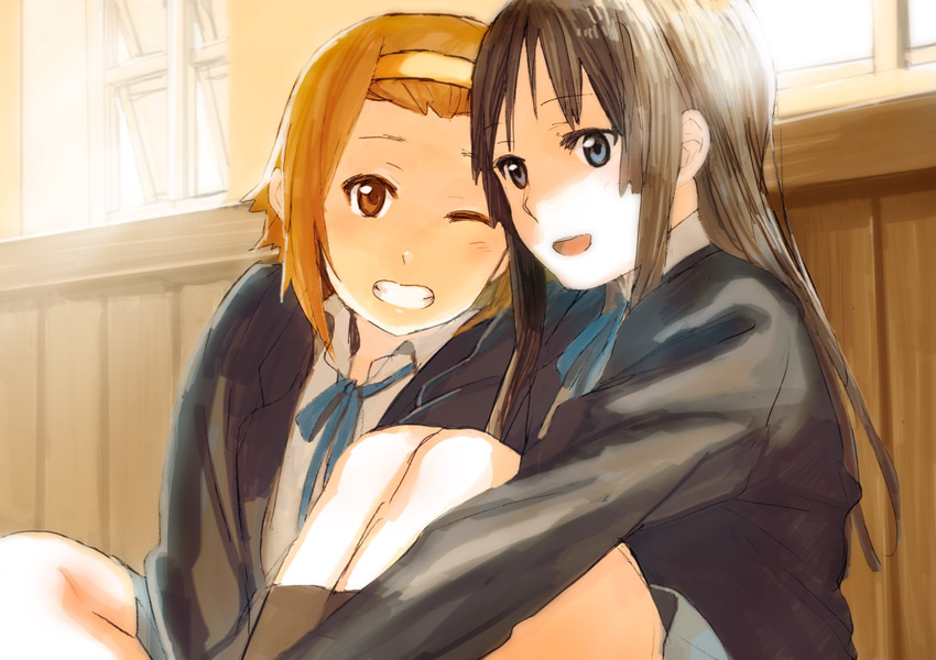 akiyama mio and tainaka ritsu (k-on!) drawn by fukutarou_(enji127)