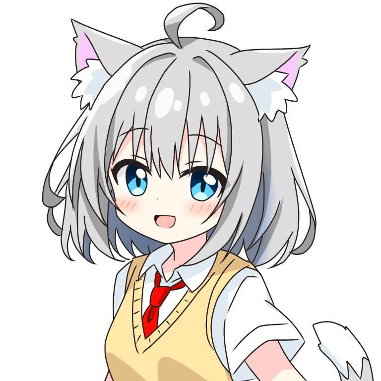 grey-haired cat girl (original) drawn by kotatsu-mazoku