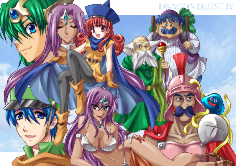 manya, alena, minea, hero, healslime, and 5 more (dragon quest and 1 more) drawn by fuuka_(toy_jump)