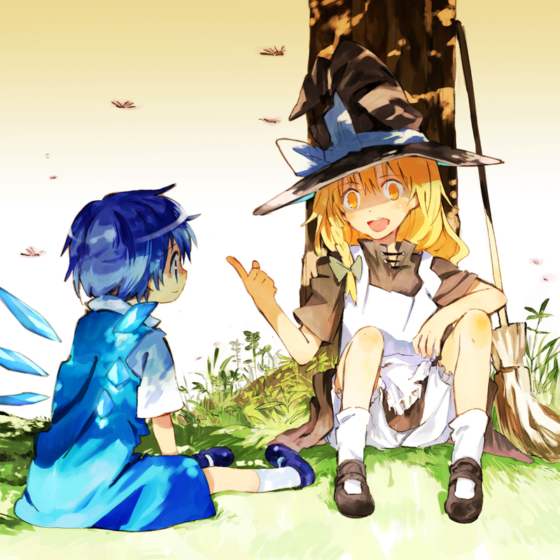 kirisame marisa and cirno (touhou) drawn by ogawa_maiko