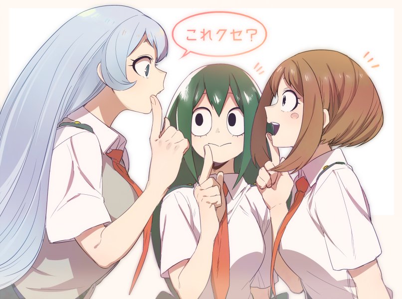 uraraka ochaco, asui tsuyu, and hado nejire (boku no hero academia) drawn by maneki-neko_(fujifuji)