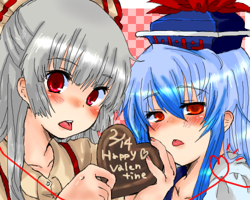 fujiwara no mokou and kamishirasawa keine (touhou) drawn by takamura
