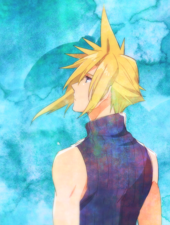 cloud strife (final fantasy and 1 more) drawn by krudears
