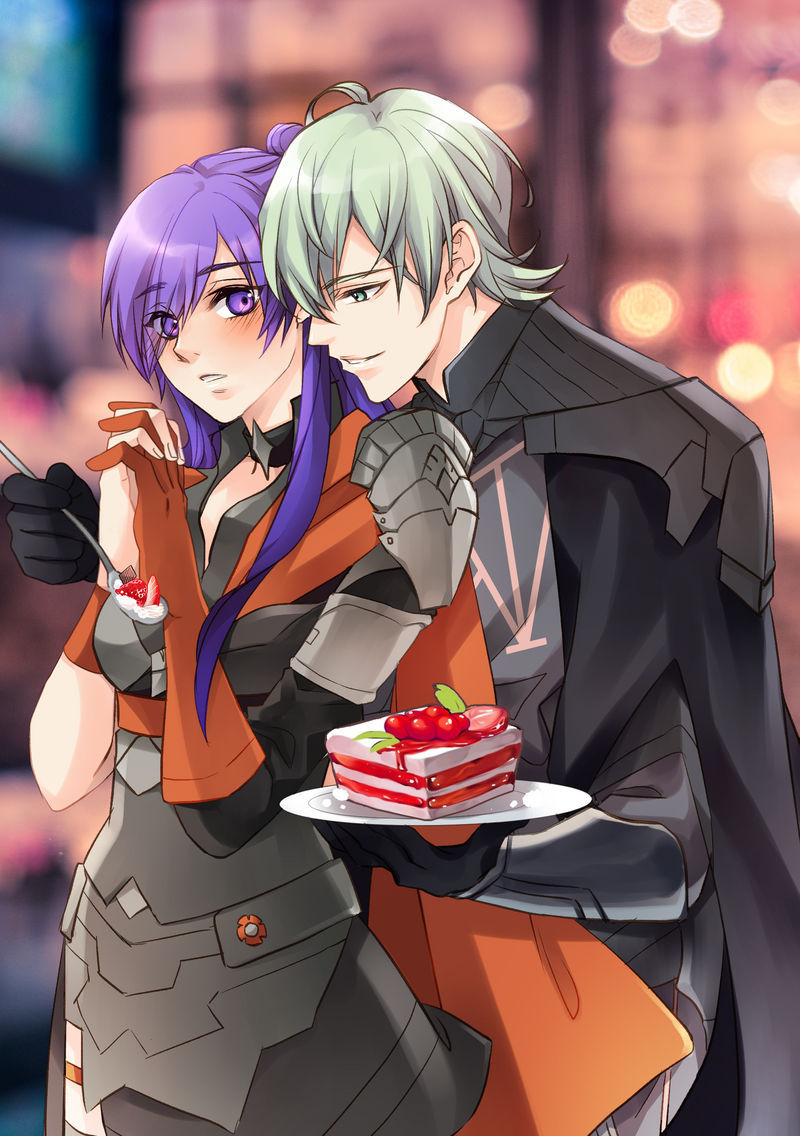 male byleth and female shez (fire emblem and 2 more) drawn by zefiar