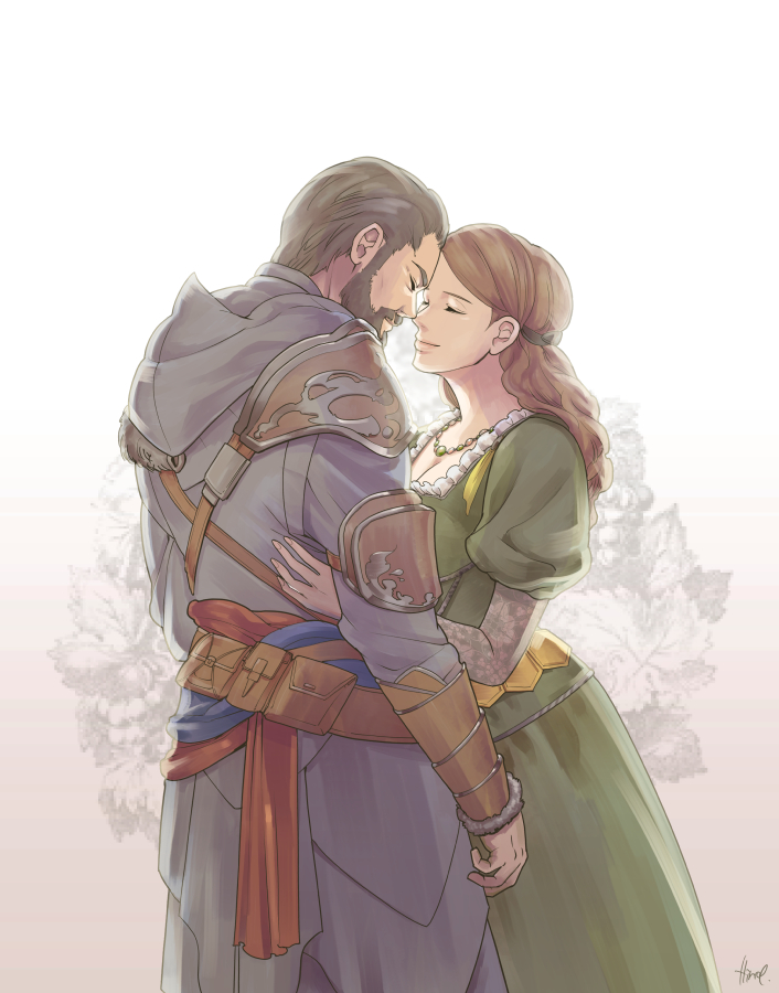 ezio auditore da firenze and sofia sartor (assassin's creed and 1 more) drawn by hinoe_(dd_works)