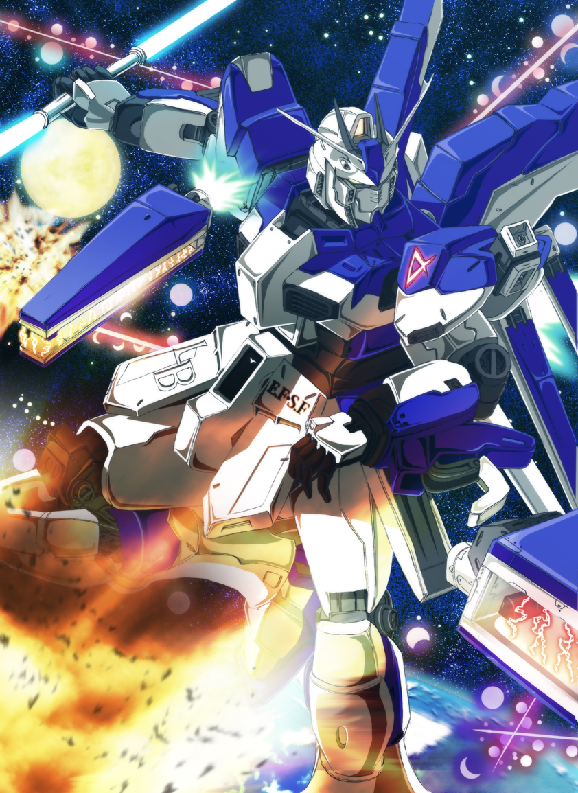 hi-nu gundam (gundam and 2 more) drawn by wrwr