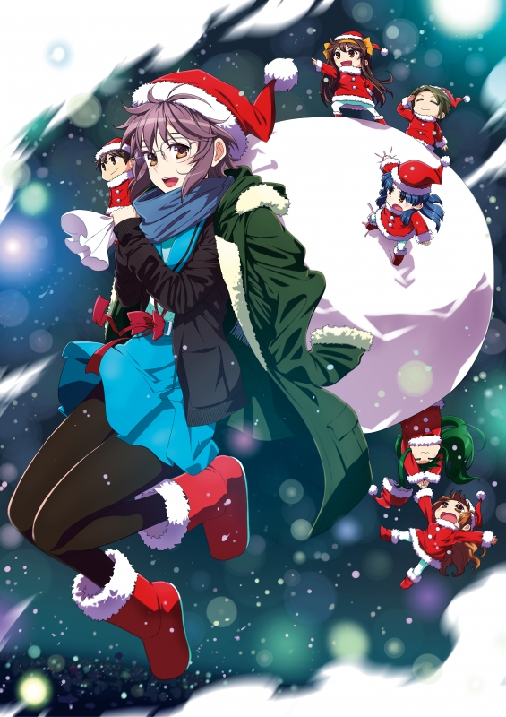 suzumiya haruhi, nagato yuki, asahina mikuru, kyon, asakura ryoko, and 2 more (suzumiya haruhi no yuuutsu and 2 more)