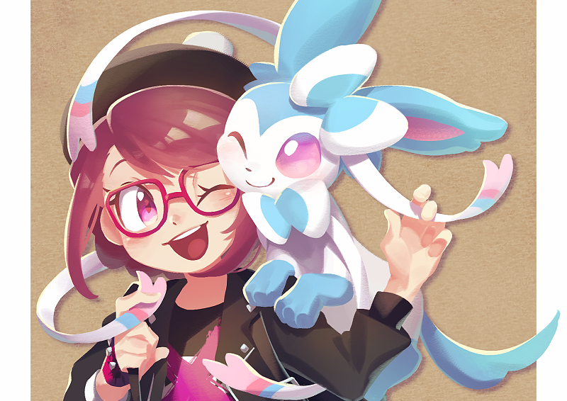gloria and sylveon (pokemon and 1 more) drawn by ukata