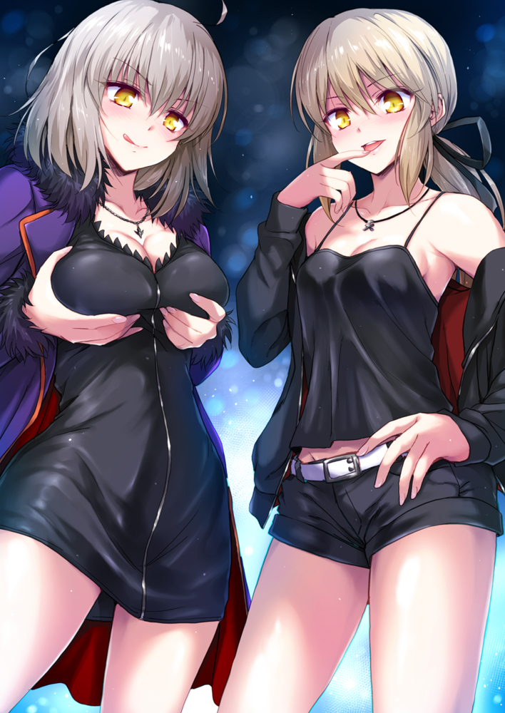 artoria pendragon, jeanne d'arc alter, and saber alter (fate and 1 more) drawn by marugoshi_(54burger)
