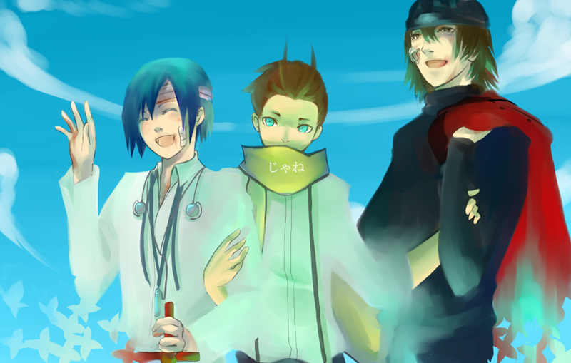 yuuki makoto, aragaki shinjirou, and mochizuki ryouji (persona and 1 more) drawn by surfacage