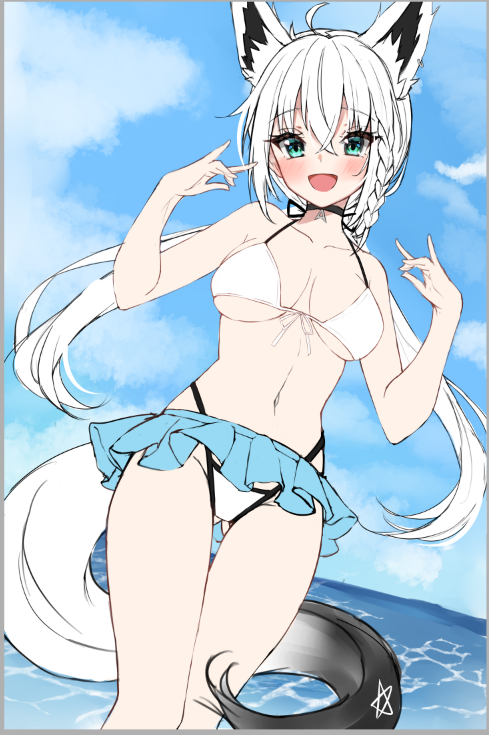 shirakami fubuki (hololive and 1 more) drawn by nemun_(tamizzz)