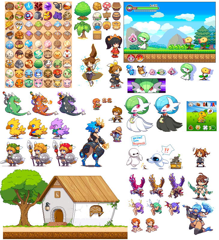 inkling player character, pikachu, gardevoir, inkling girl, eevee, and 28 more (kantai collection and 11 more) drawn by shirosu
