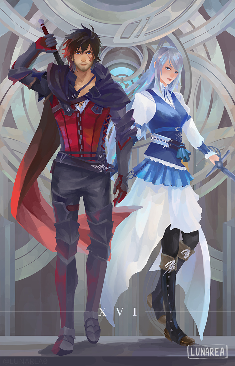 clive rosfield and jill warrick (final fantasy and 1 more) drawn by lunarea