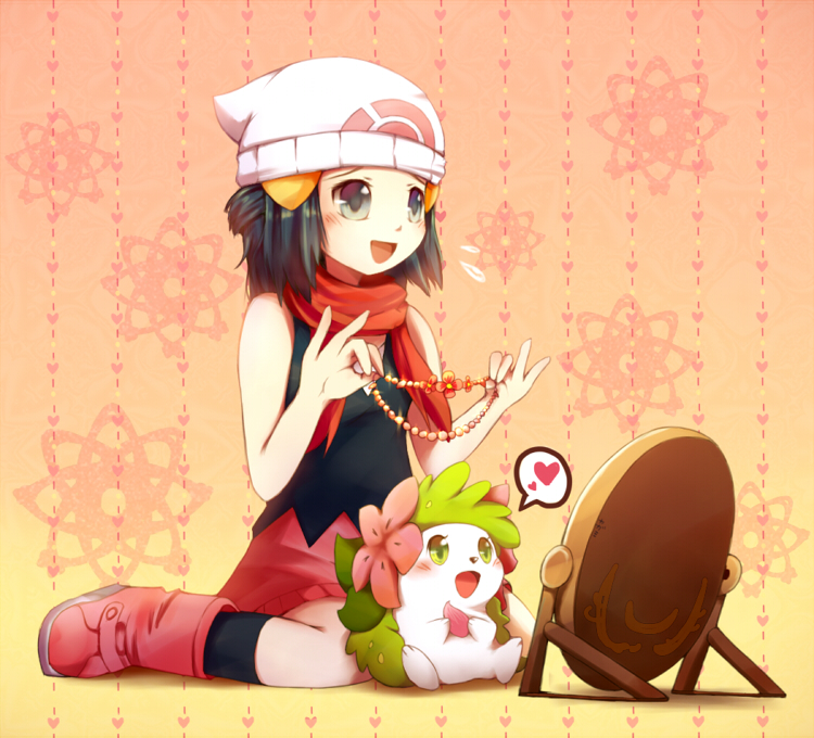 dawn and shaymin (pokemon and 1 more) drawn by ribero