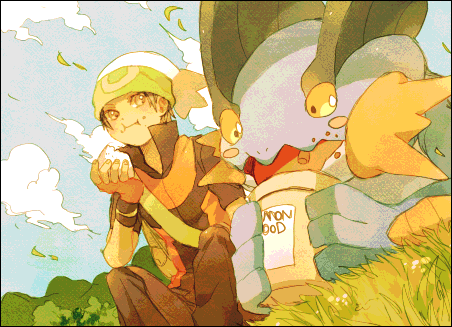 brendan and swampert (pokemon and 2 more) drawn by stone_(shirokanipe_ranran)