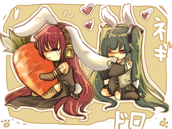 hatsune miku and megurine luka (vocaloid) drawn by yuuyu_(777)