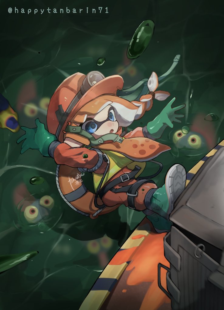 chum and scrapper (splatoon and 1 more) drawn by tambarin_inoue