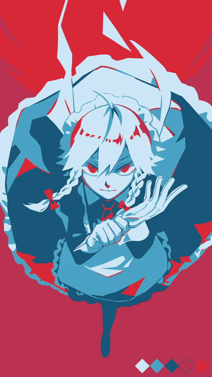 izayoi sakuya (touhou) drawn by katsuo_(raise_ha_maguro)