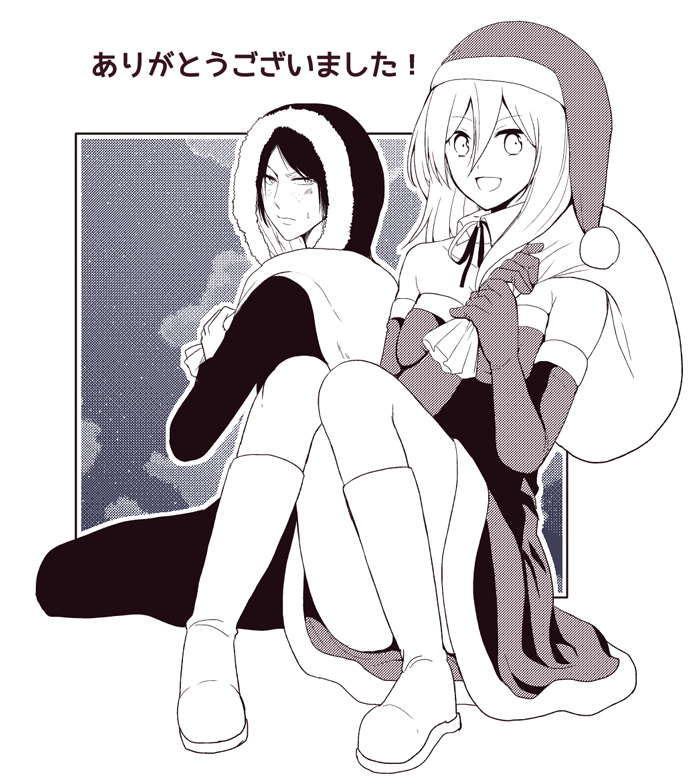 krista lenz, ymir, and santa claus (shingeki no kyojin) drawn by mind849