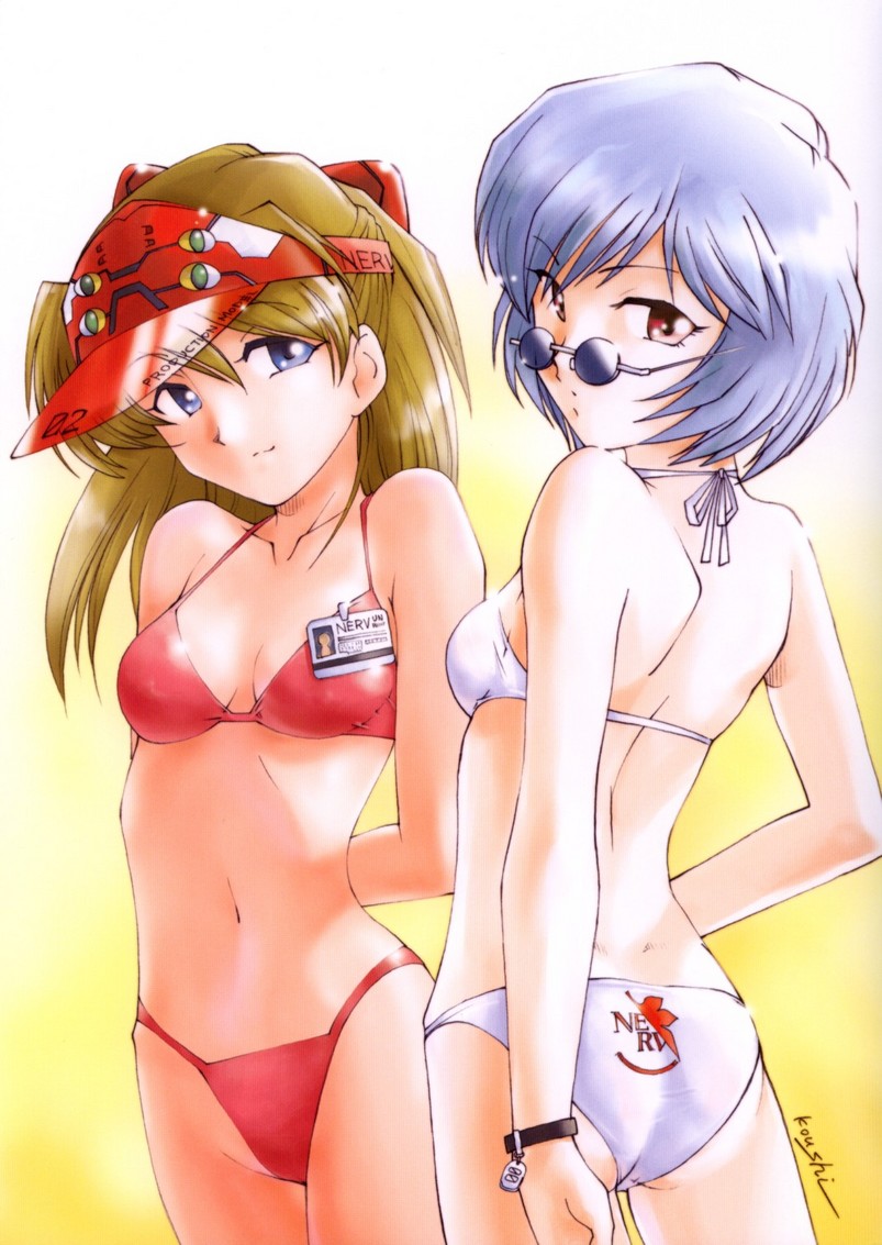 souryuu asuka langley and ayanami rei (neon genesis evangelion) drawn by ichiba_ko'ushi