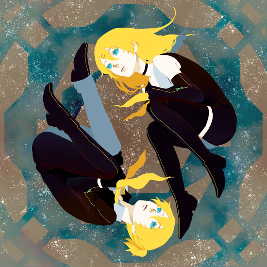 kagamine rin and kagamine len (vocaloid and 1 more) drawn by chika_(mysweetgarden)