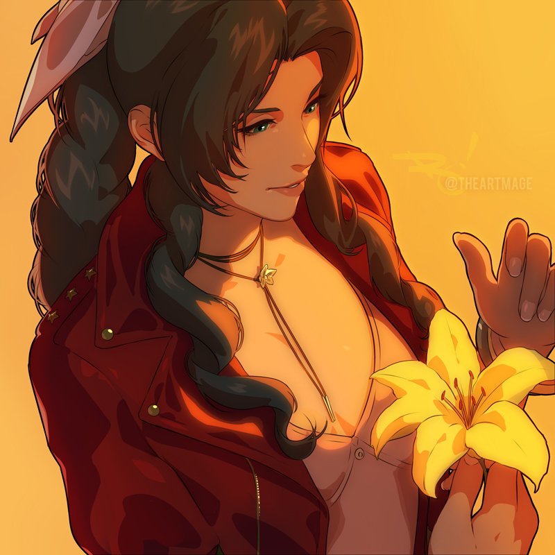 aerith gainsborough (final fantasy and 2 more) drawn by the_art_mage