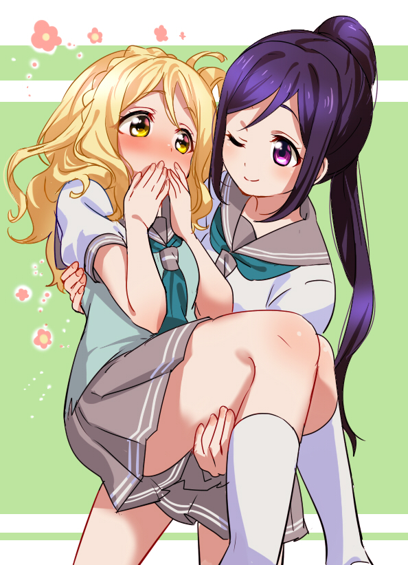 matsuura kanan and ohara mari (love live! and 1 more) drawn by yumesaki_nana