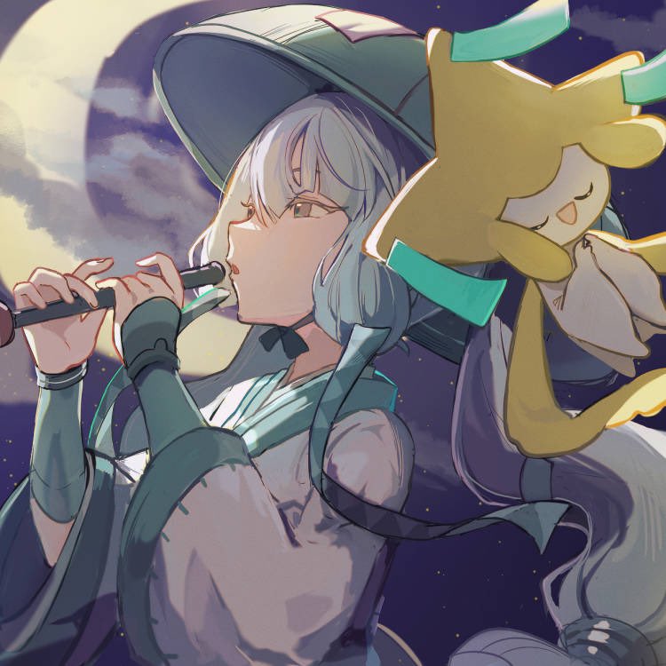 hatsune miku, jirachi, and steel miku (pokemon and 2 more) drawn by ajing