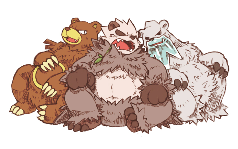 ursaring, pangoro, and beartic (pokemon) drawn by bow-wow