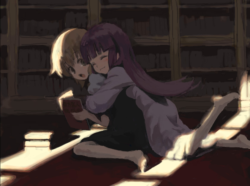 kirisame marisa and patchouli knowledge (touhou) drawn by hino_hikaru
