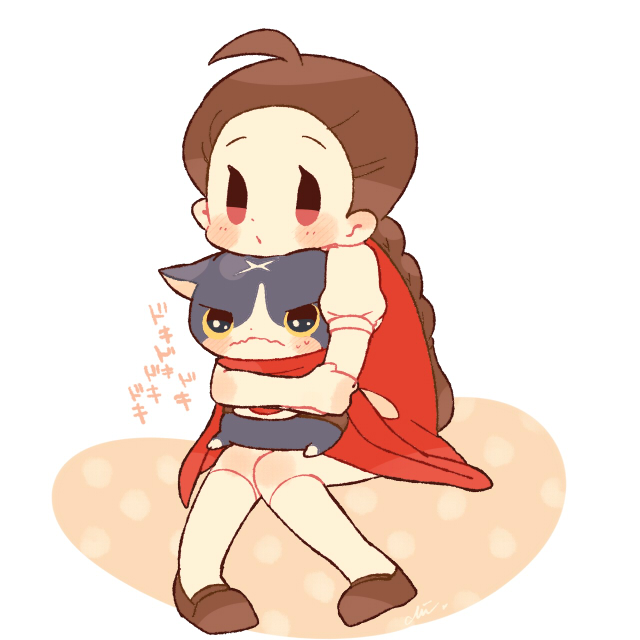 fuyunyan and amano yukiko (youkai watch and 1 more) drawn by chiyoko_(oman1229)