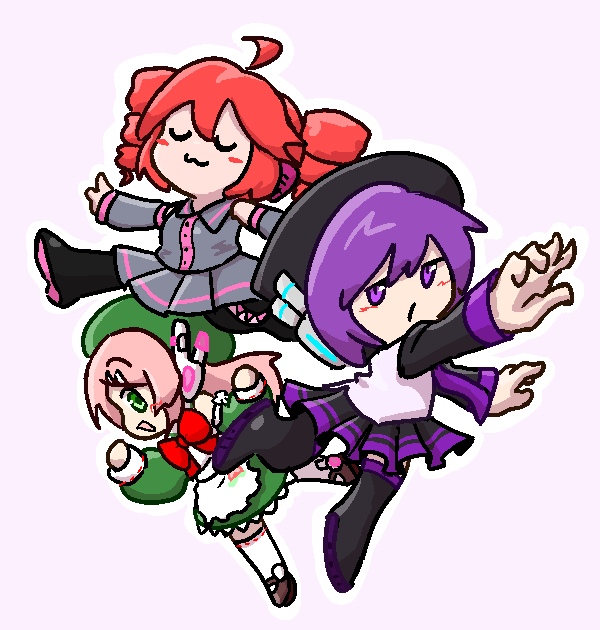 kasane teto, utane uta, and momone momo (utau) drawn by saruyama_ushirou
